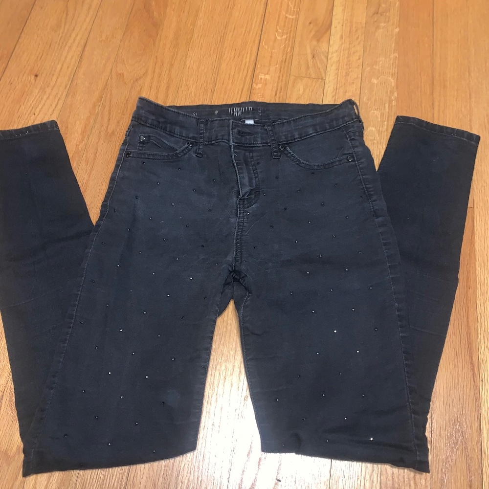 Jennifer Lopez Rhinestone Studded High Rise Skinny Jeans